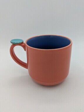 Vintage Lindt-Stymeist Colorways Thumbprint Salmon Pink Blue Coffee Mug